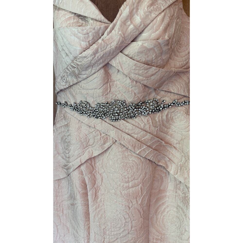 Terani Couture Womens Pink Blush Off Shoulder Jacquard Mermaid Formal Gown Sz. 6 - Picture 4 of 12